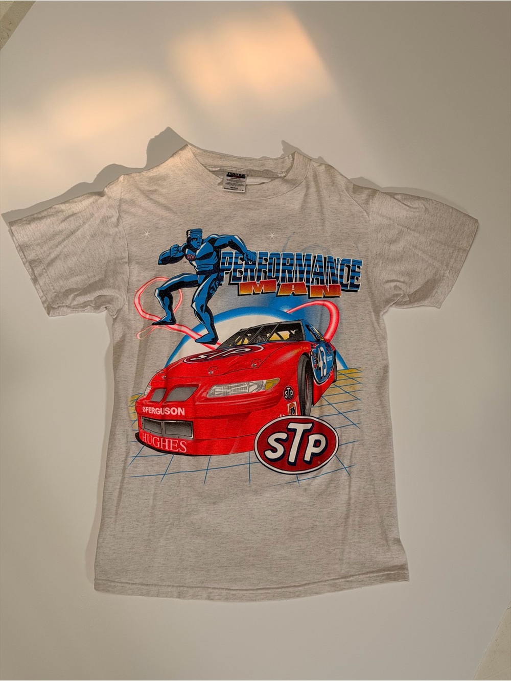 Performance Men Graphic tee White with Red & Blue Print